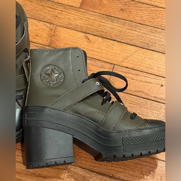Converse Chuck 70 De Luxe Heel Leather & Buckles High Top Platform Boots Sz 8 - Picture 6 of 14